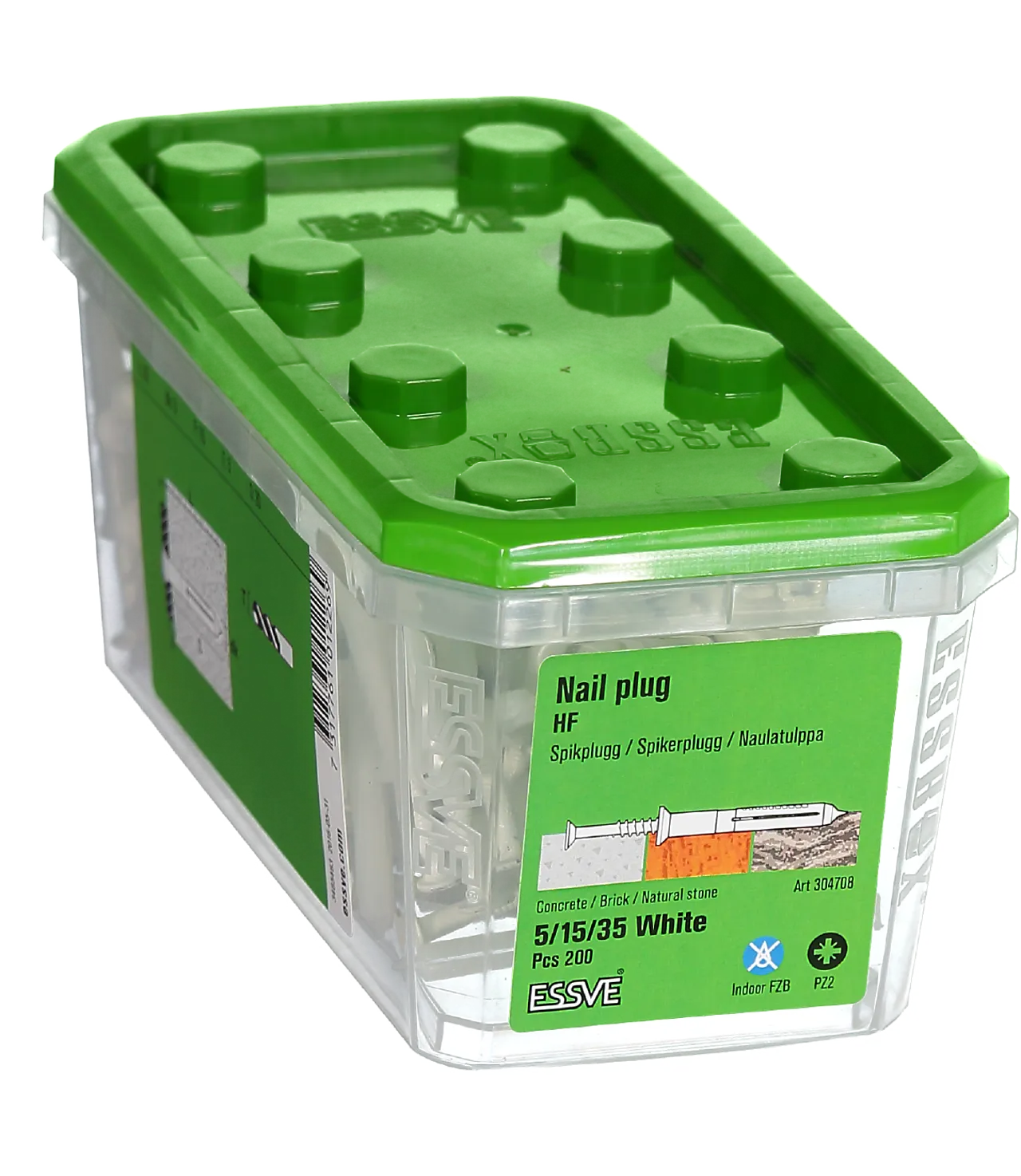 Spikerplugg hvit sh 5x35 fzb -200, senkhode-krage blankforsinket null - null - 2 - Miniatyr