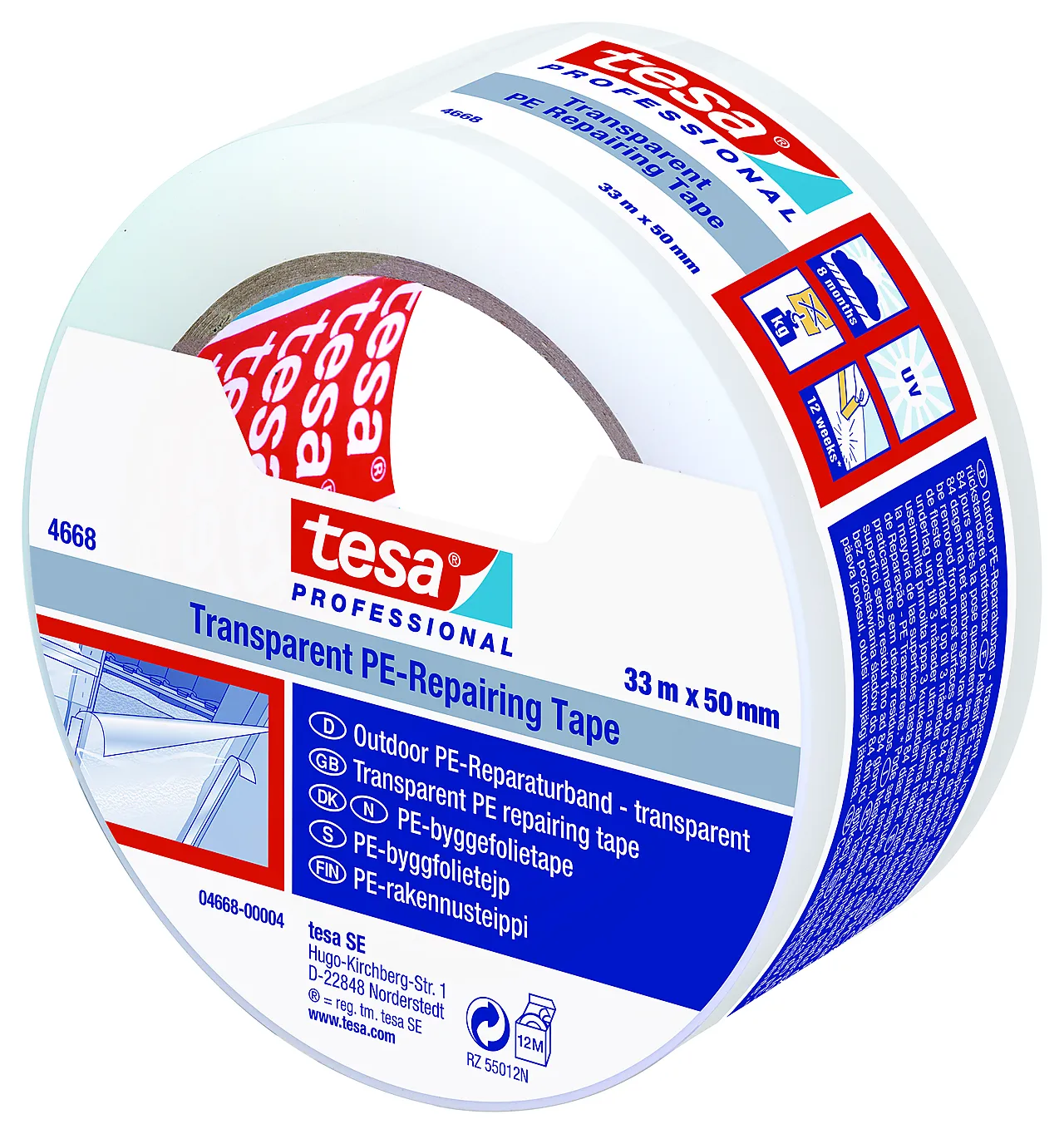 Byggfolietape transparent 33 m x 50 mm