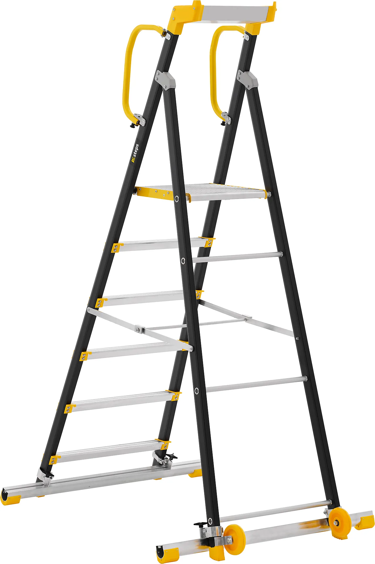 W.steps profftrapp 200P-6 meter med stigeføtter W.steps profftrapp 200P-6 meter med stigeføtter