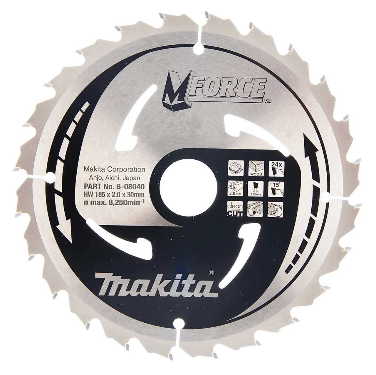 Sagblad til tre 165 x 20 mm 52 tenner