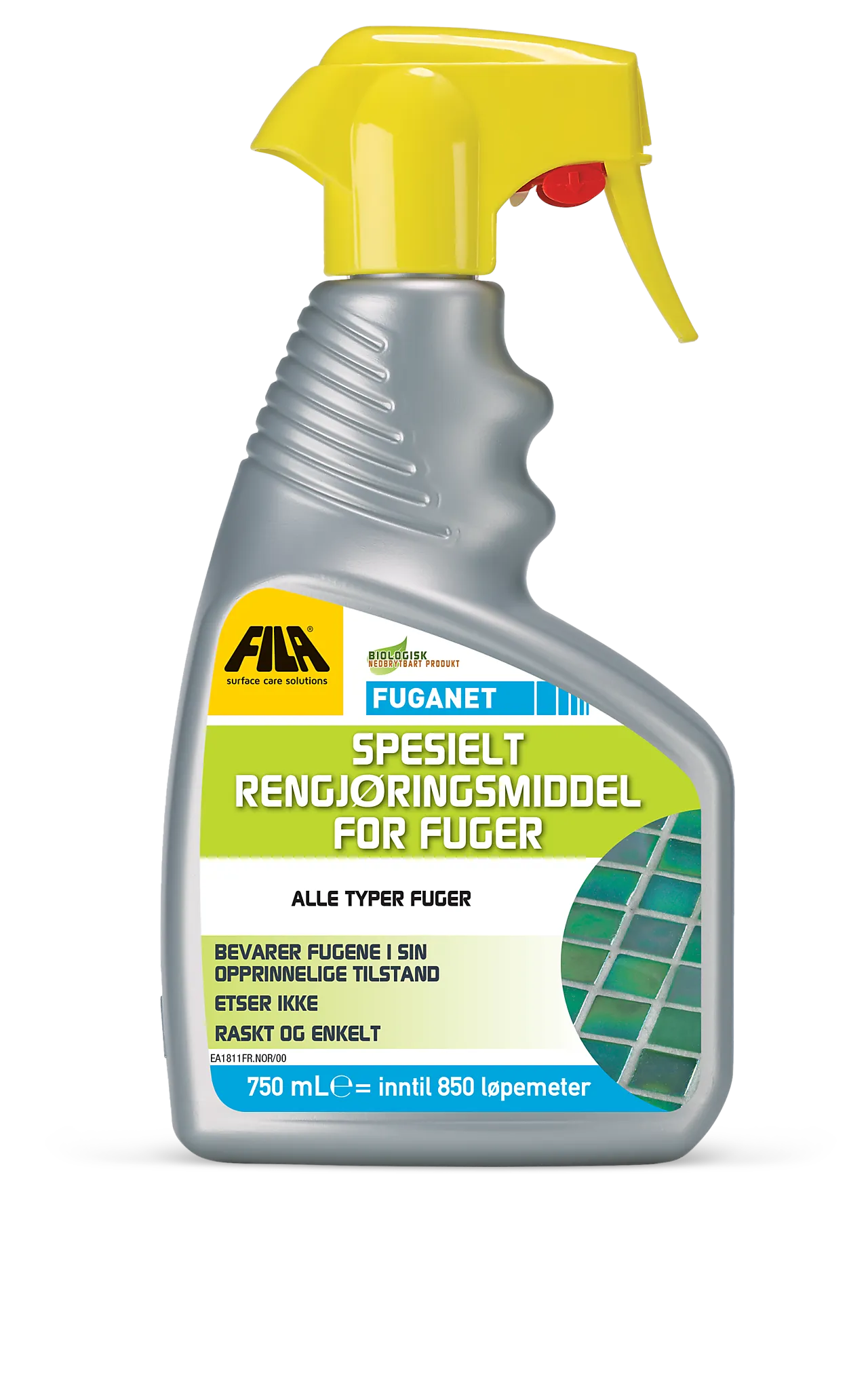 Alkalisk rensemiddel for sementbasert fugemasse