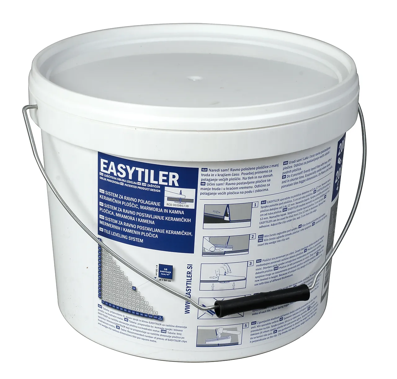 Nivelleringssett for flis 200 stk med kiler og klips