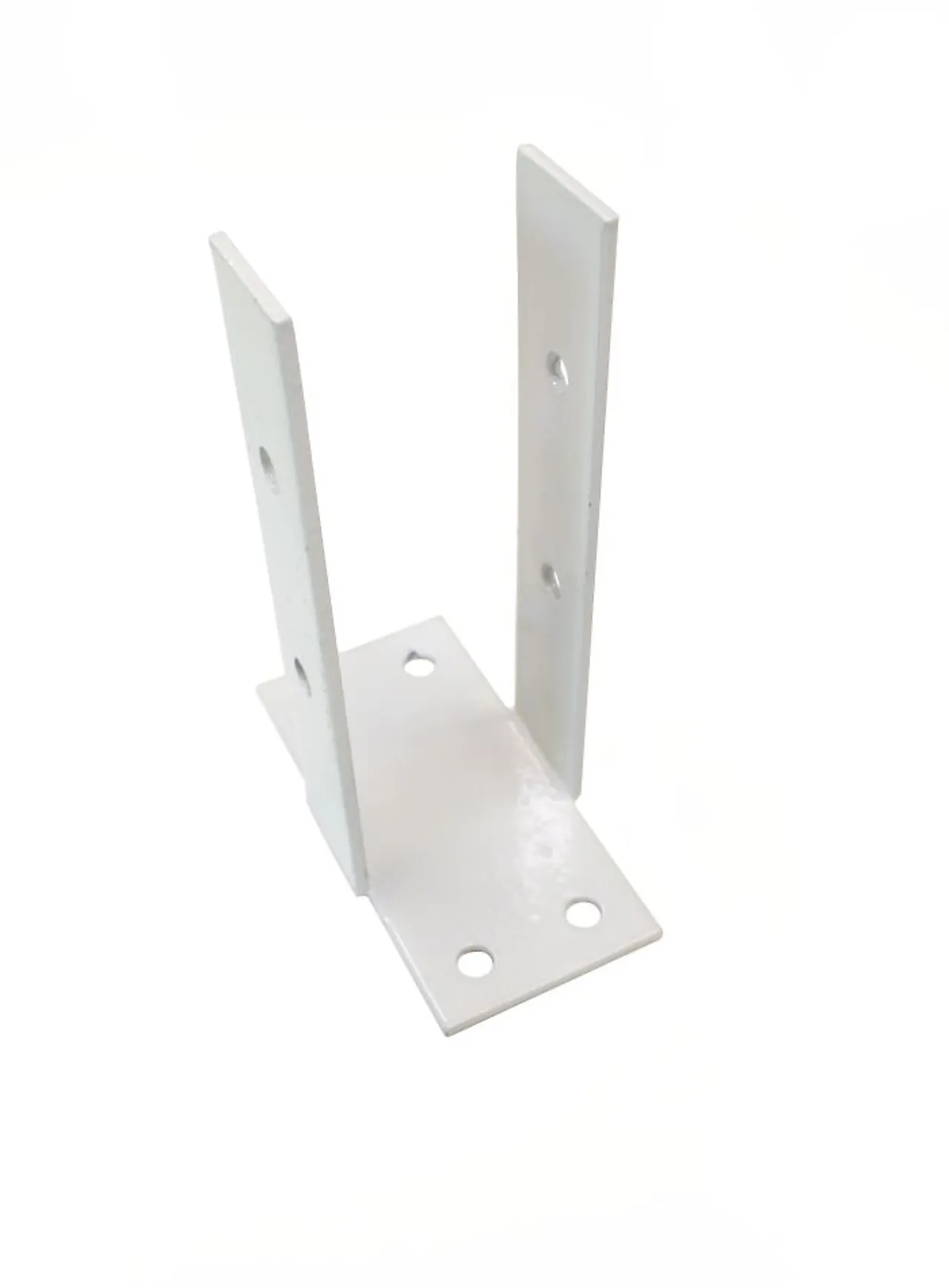 Stolpefot med plate hvit 70x70 mm