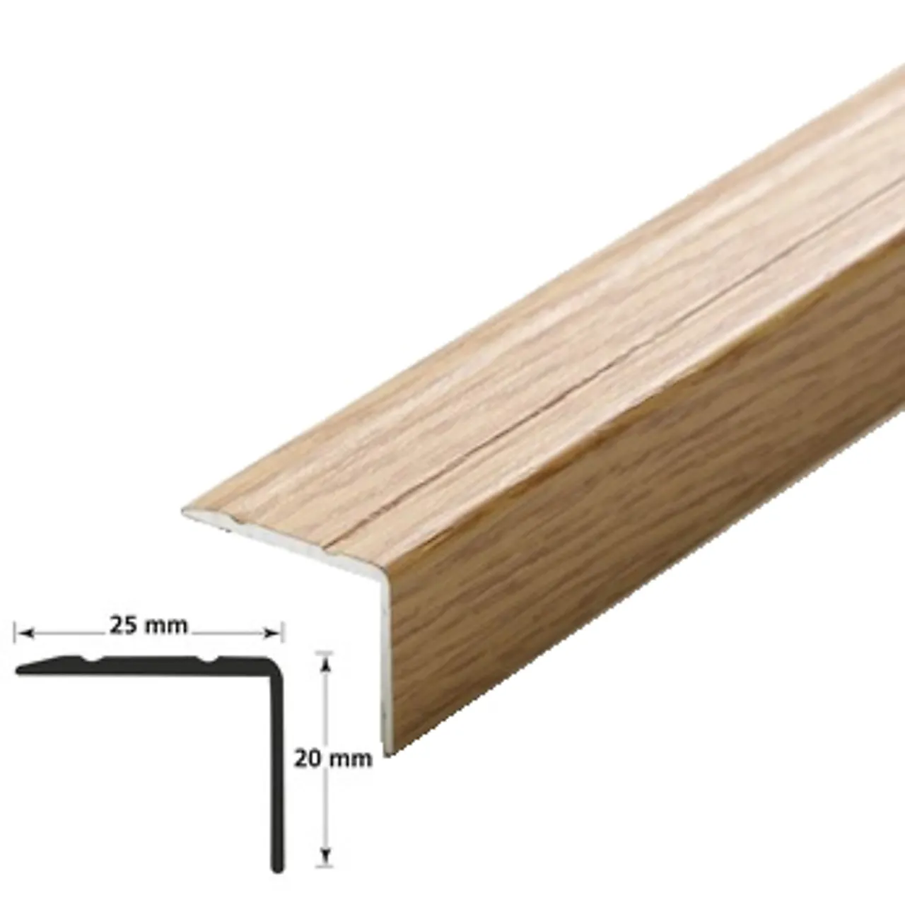 Trappenese nr 9.1 selvklebende aluminium 1,5 meter eik null - null - 2 - Miniatyr