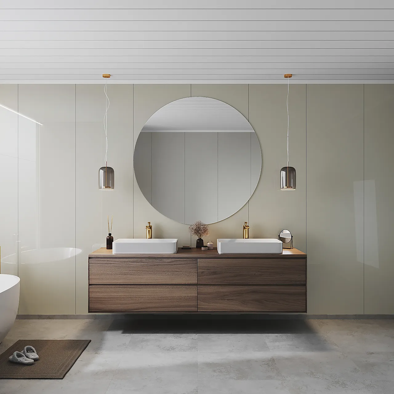 Smartpanel Wetwall Utvendig hjørnelist hvit null - null - 2 - Miniatyr