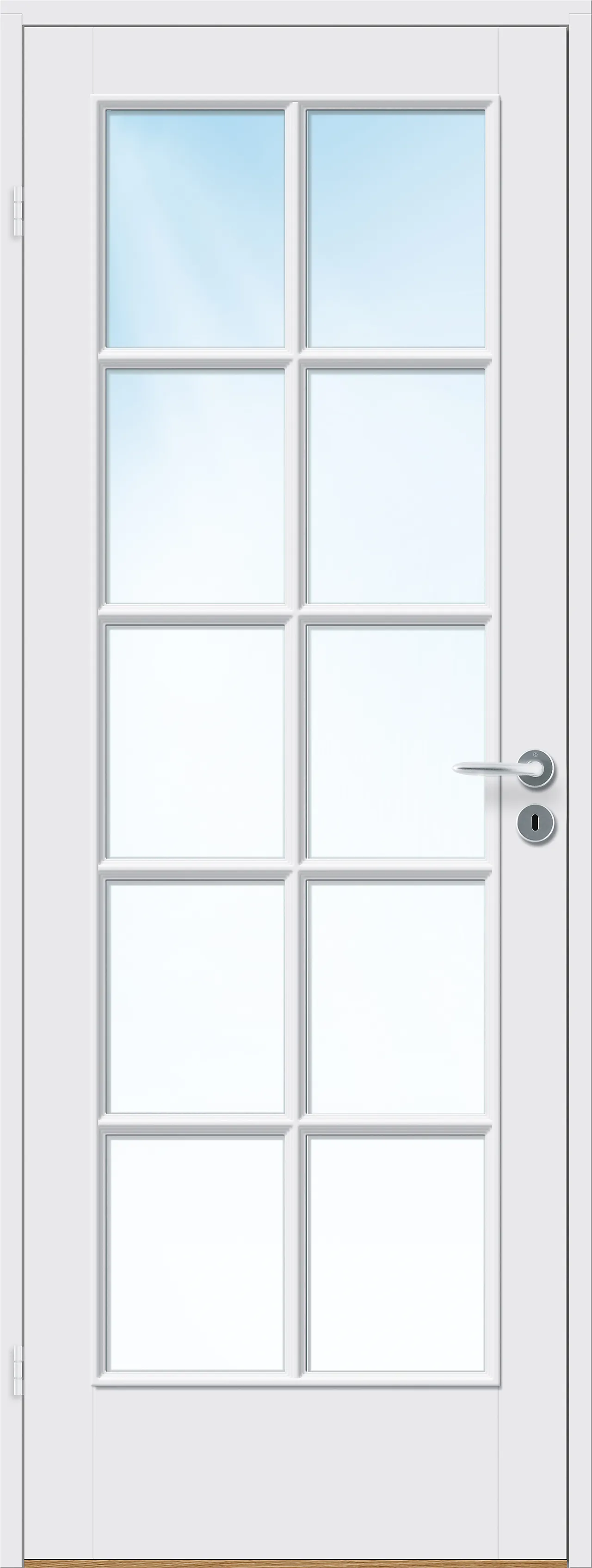 Innerdør Kari lett helglass hvit 90x210 cm null - 90x210 cm - 2 - Miniatyr