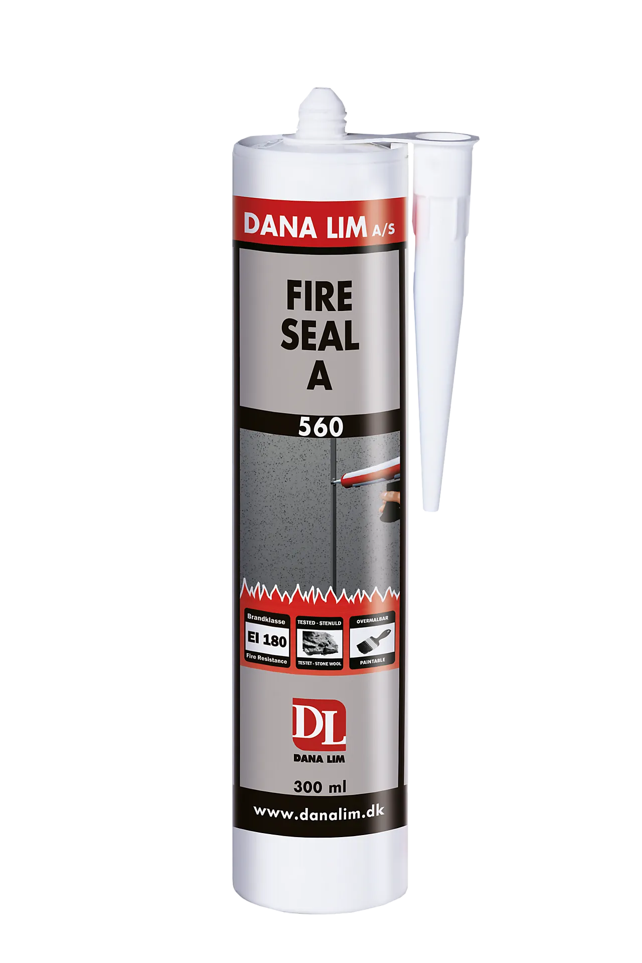 Brannfug fire seal a 560 hvit passiv brannsikring opp til EI240 300 ml