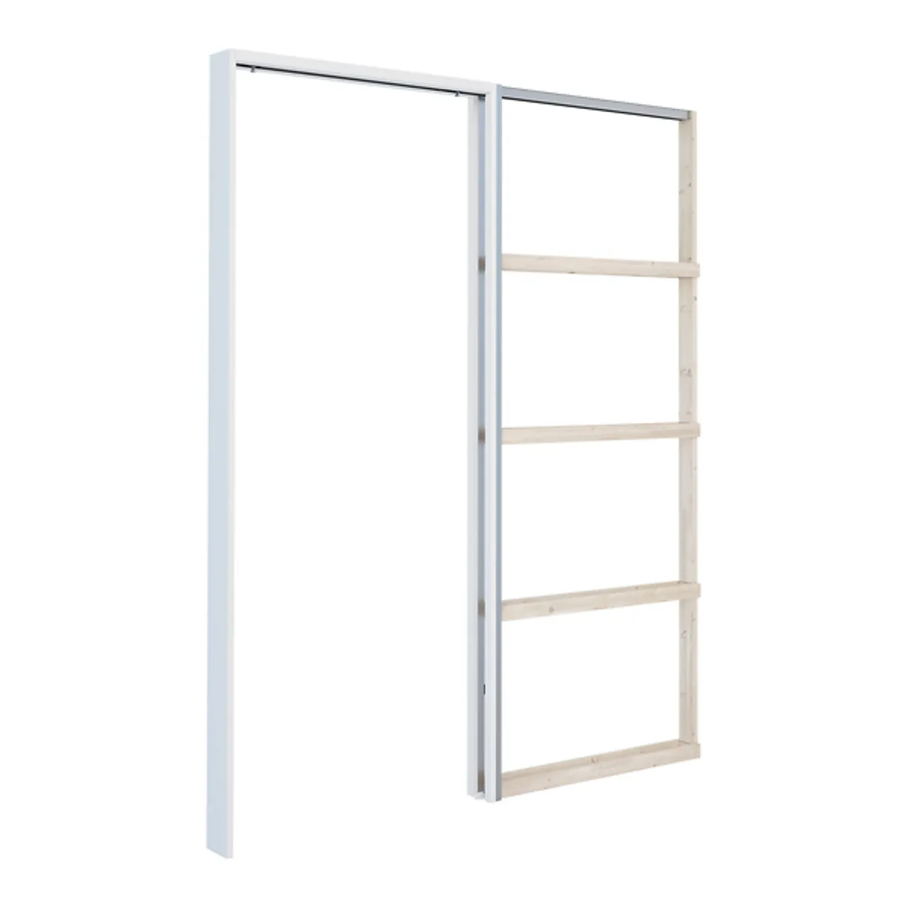 Karm skyvedør soft close hvit bomull S0502-Y 72,6x204 cm totalmål 150x210 cm