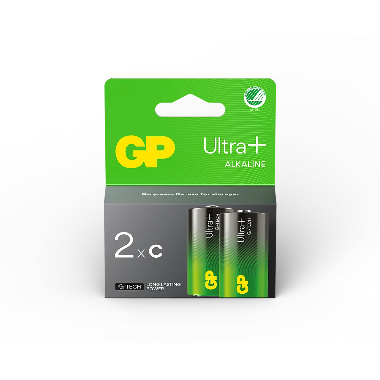 Batteri Ultra Plus Alkaline GP C/LR14 2 stk
