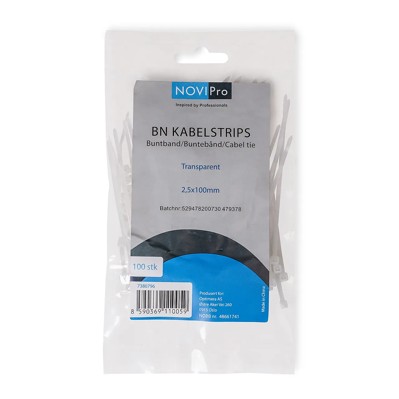 NOVIPro Kabelstrips bn 2,5X100 mm NOVIPro Kabelstrips bn 2,5X100 mm