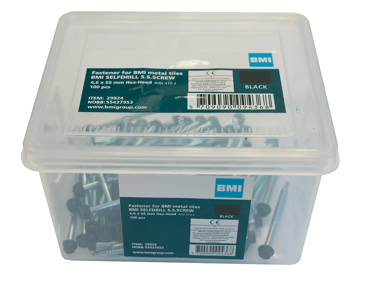 Skruer lange bmi sort 100stk 4,6x55mm