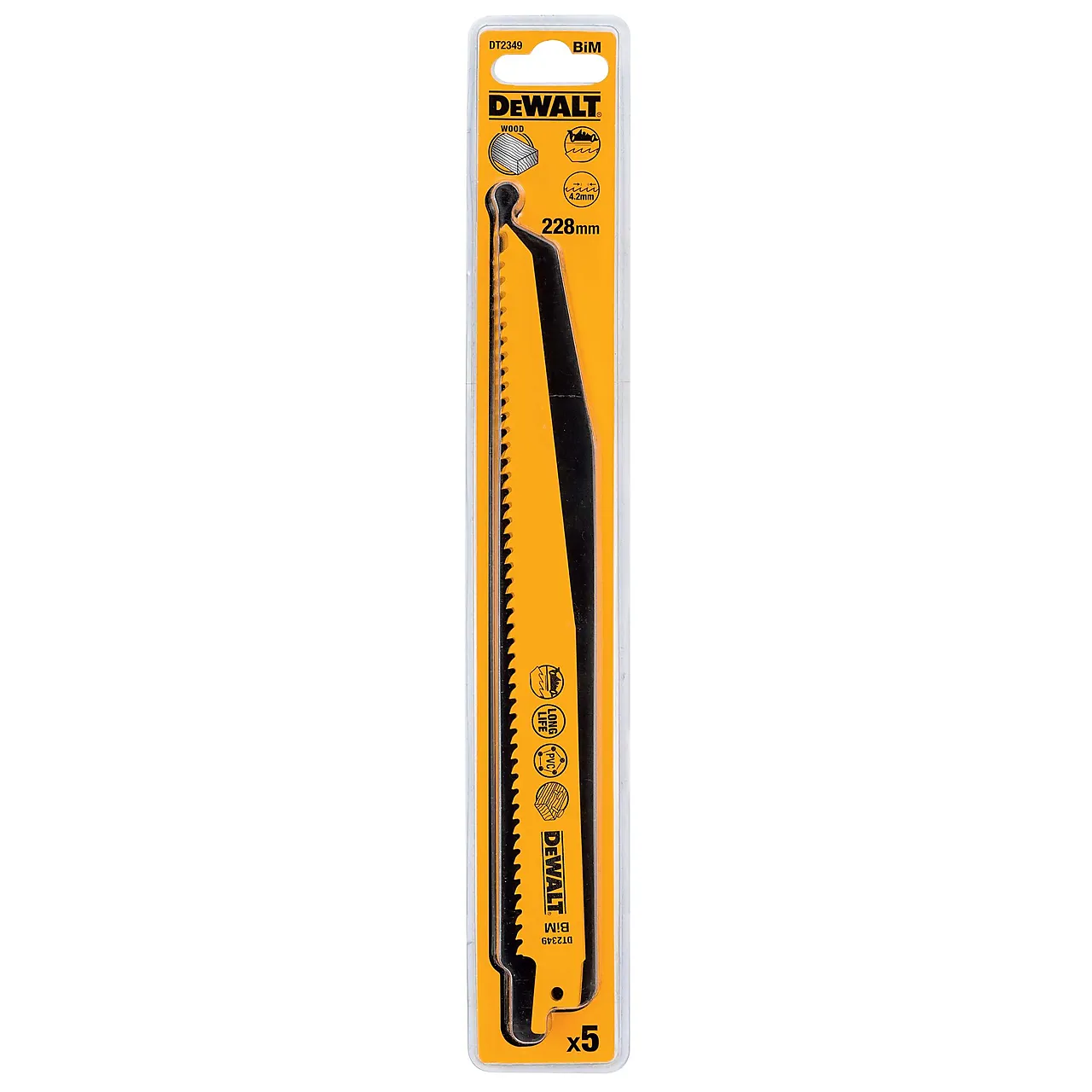 Bajonettsagbl 228mm dt2349 dewalt tre og plast (med spiker) 5pk null - null - 2 - Miniatyr