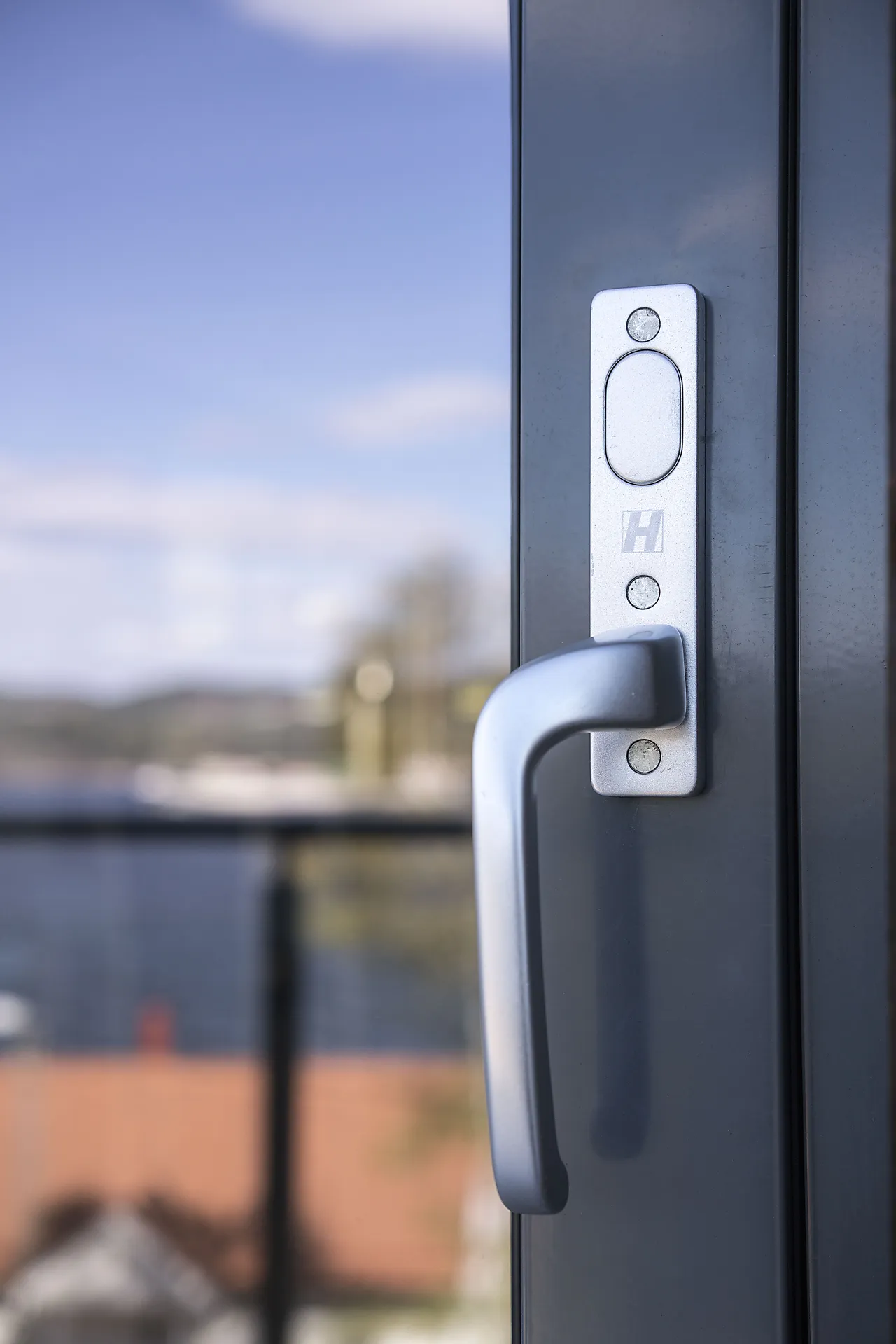 Vrider h-balk dør børstet aluminium