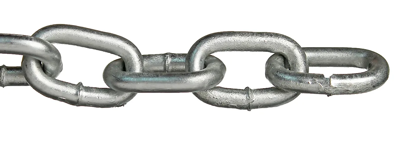 Kjetting kortlenket 6 mm 2 meter varmforzinket