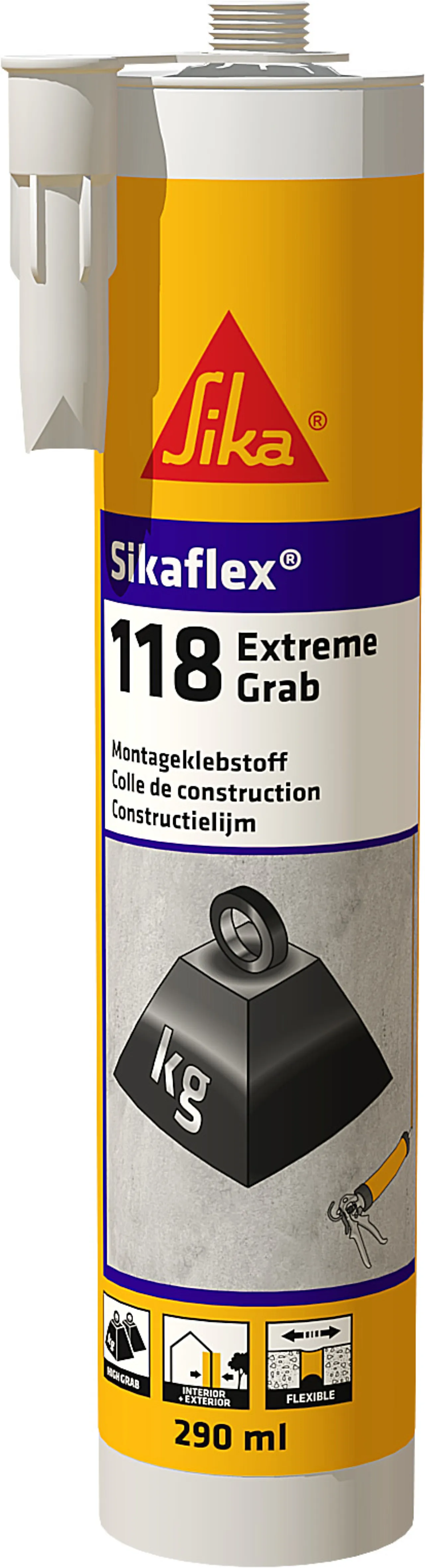 Monteringslim sikaflex-118 extreme grab hvit