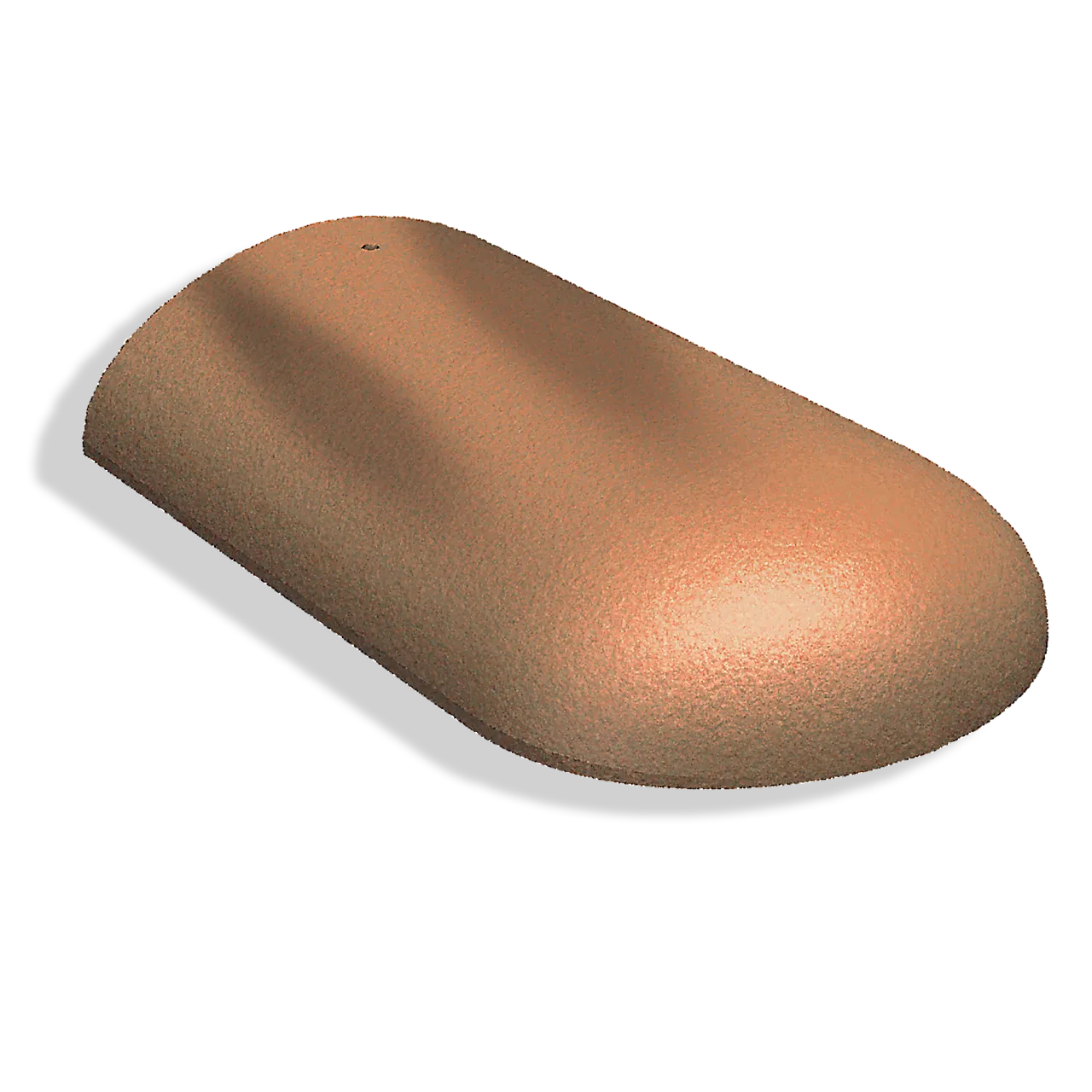 Valmbegynnelse teglrød/svart ubehandlet buet ende