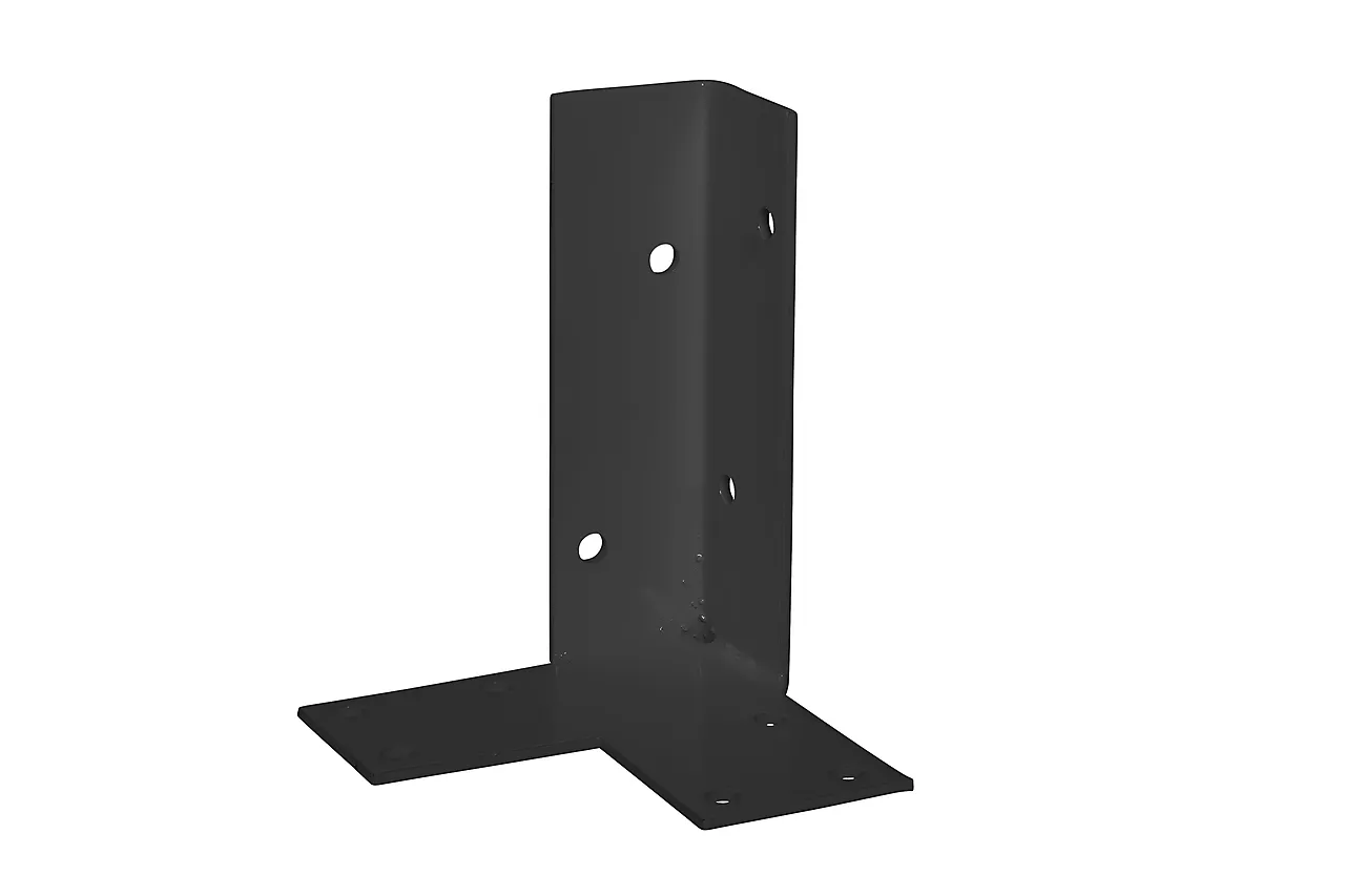 Stolpefot m/plate hjørne sort
