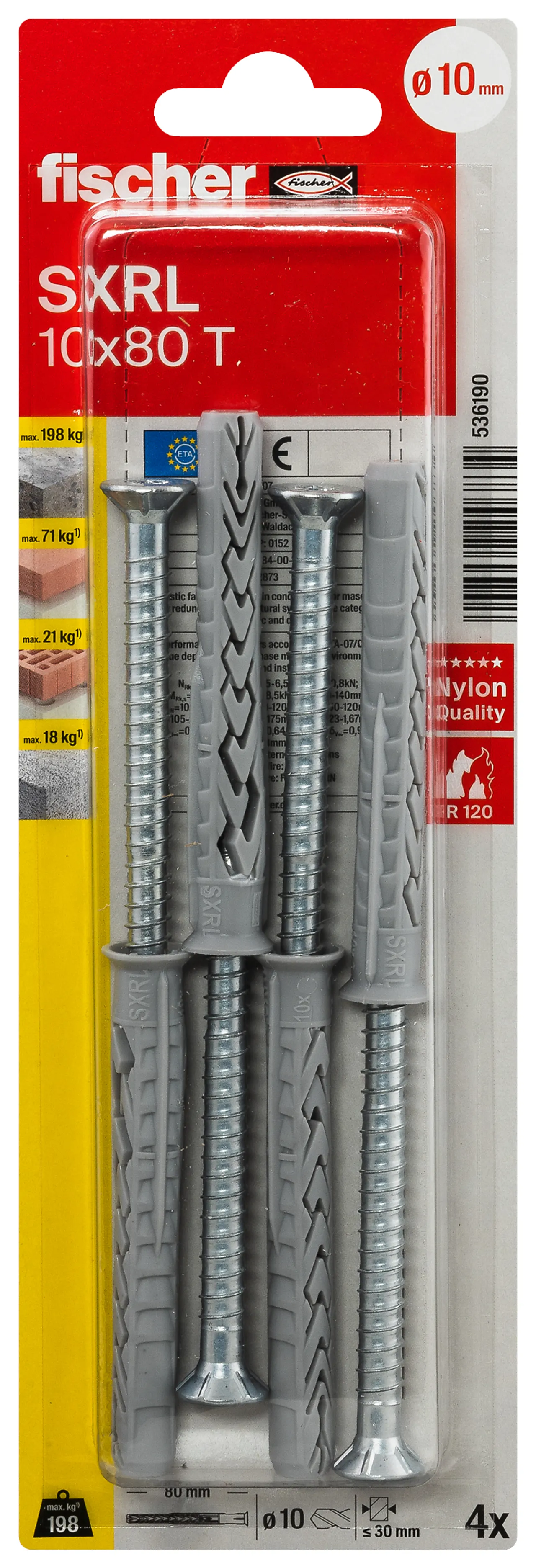 Fasadeplugg SXRL 10x80 4 stk null - null - 3 - Miniatyr