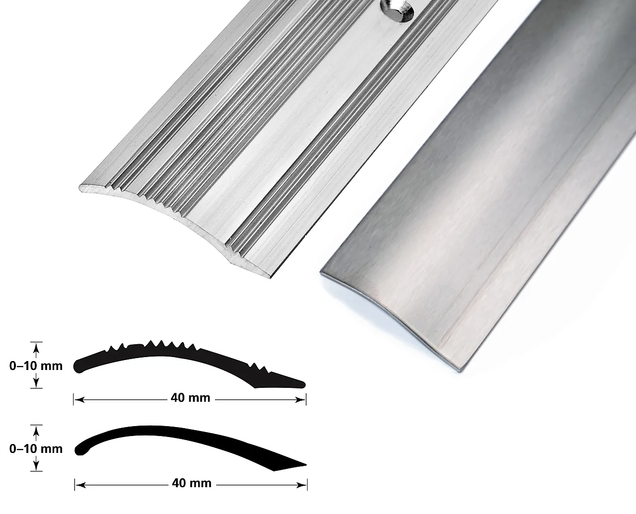 Nivålist nr. 6 sølv blank 1 meter borret m/skruer null - null - 2 - Miniatyr