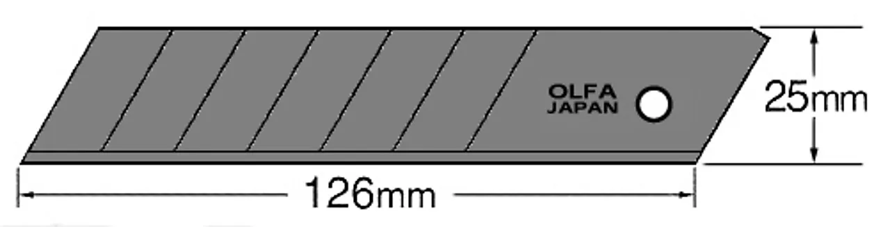 Knivblad 25Mm Hbb-5B Sort A5 Olfa Avbrekkbart Blad Ekstra Skarp