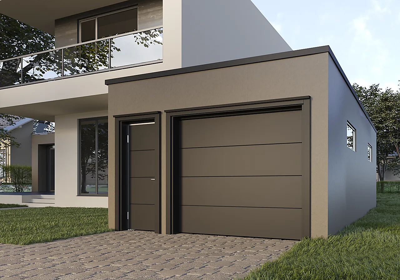 Garasjeport GTSSL 457x206 cm Granteck lakkert ral 9005 slett null - null - 2 - Miniatyr