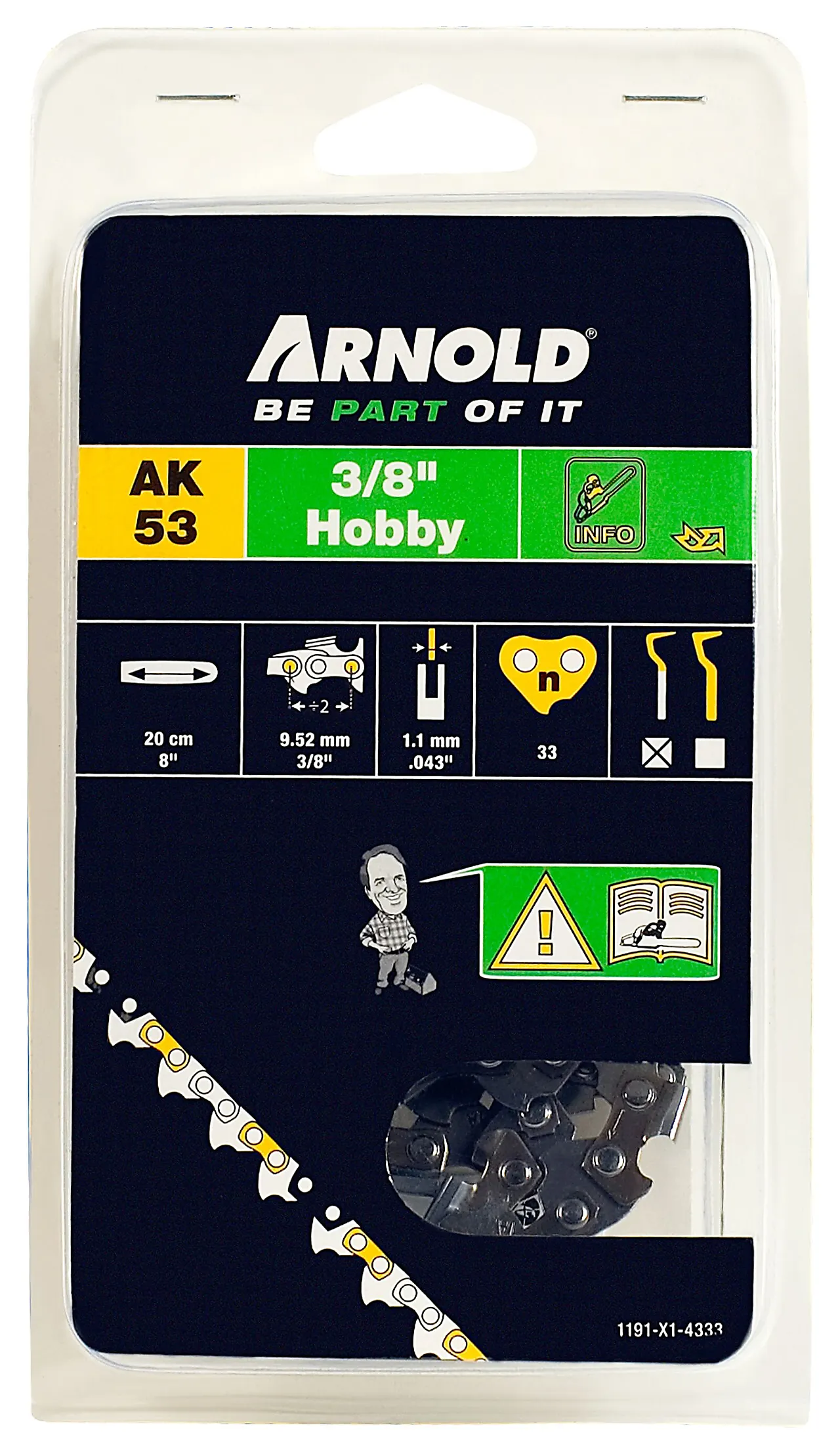 ARNOLD Sagkjede 3/8" LP 1,1 mm 33 tenner
