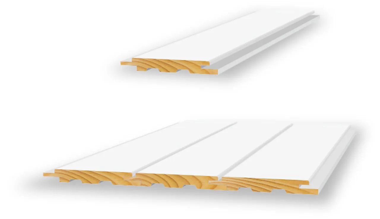 Furu 13x120x4850 sprekkp ncs s0500n sprekkpanel ferdig malt-6 stk i bnt null - null - 3 - Miniatyr