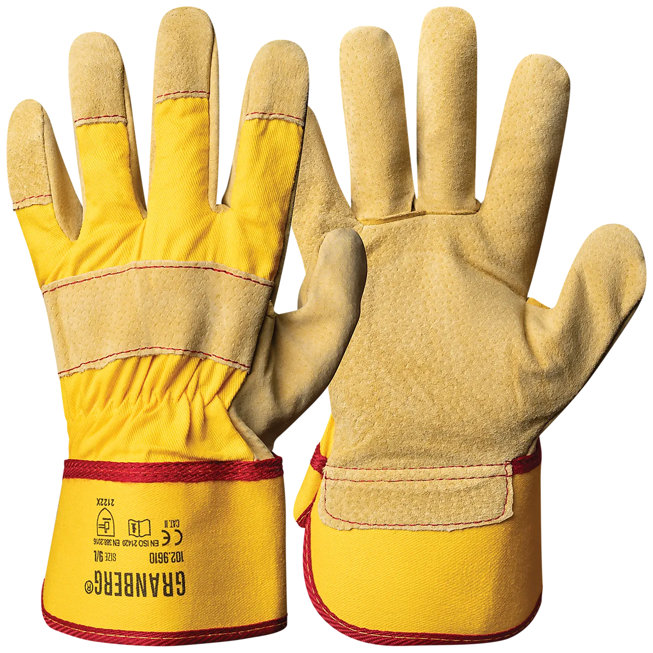 Hanske svinesplittet lær A halvforet str 8