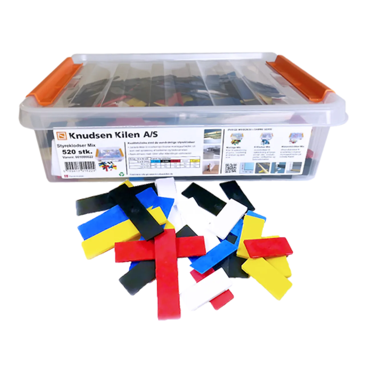 Styreklosser Mix plastboks á 520 stk Styreklosser Mix plastboks á 520 stk