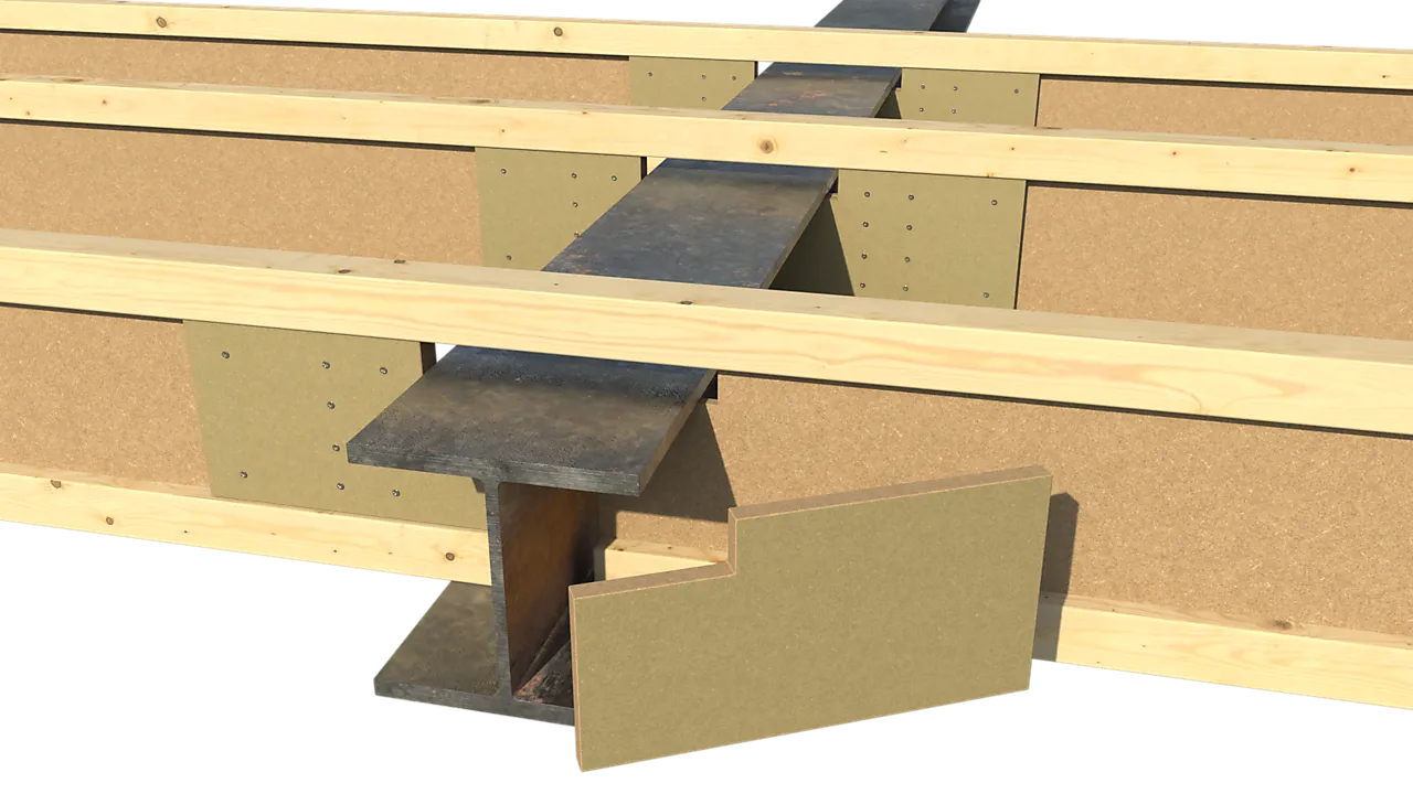 Masonite forsterkning spon 18x204x2400 ekstra sponkv i steg til 300-bjelke null - null - 2 - Miniatyr