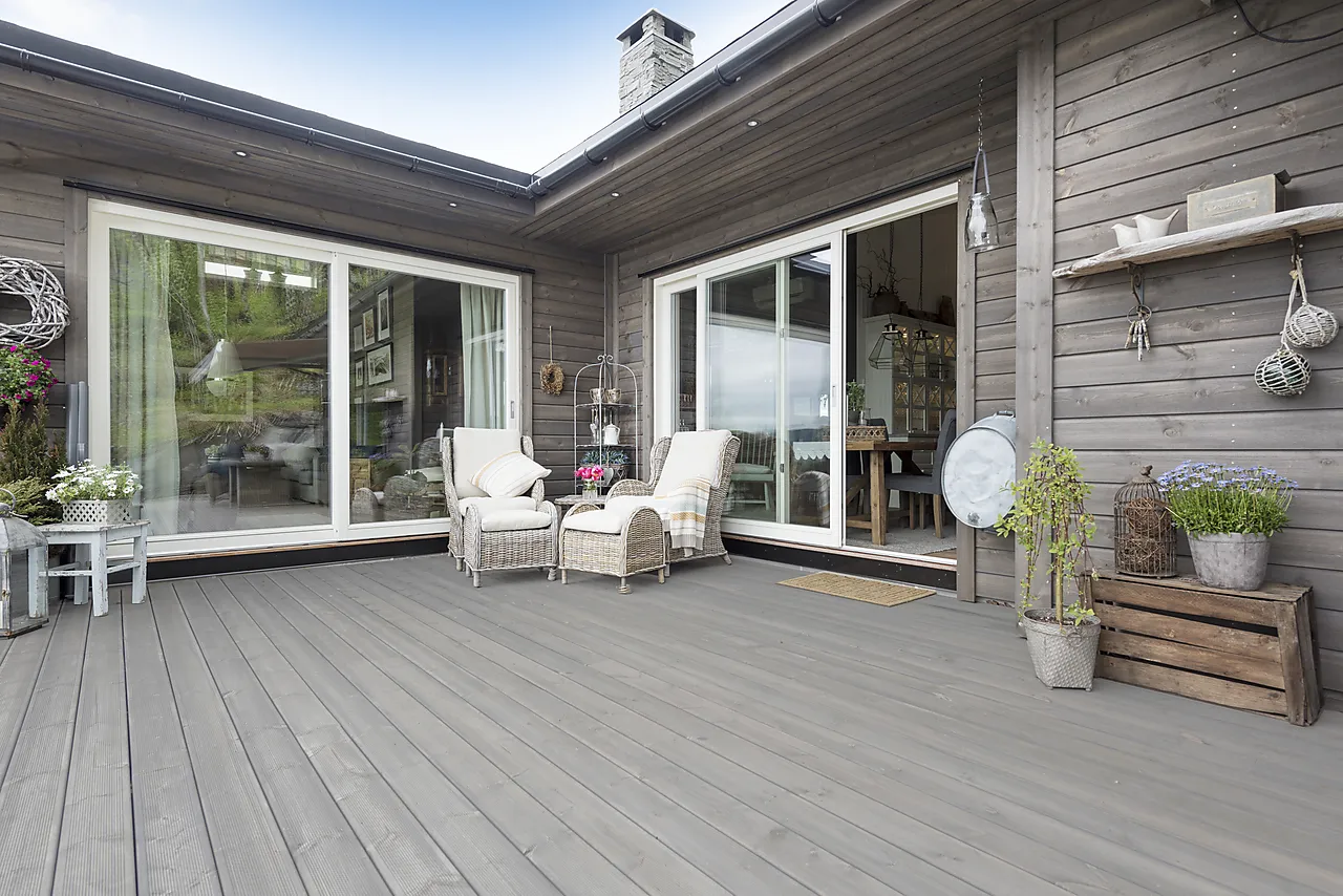 Terrassebord royalimpregnert grå furu Uno rillet 28x120 mm null - 28x120 - 2 - Miniatyr