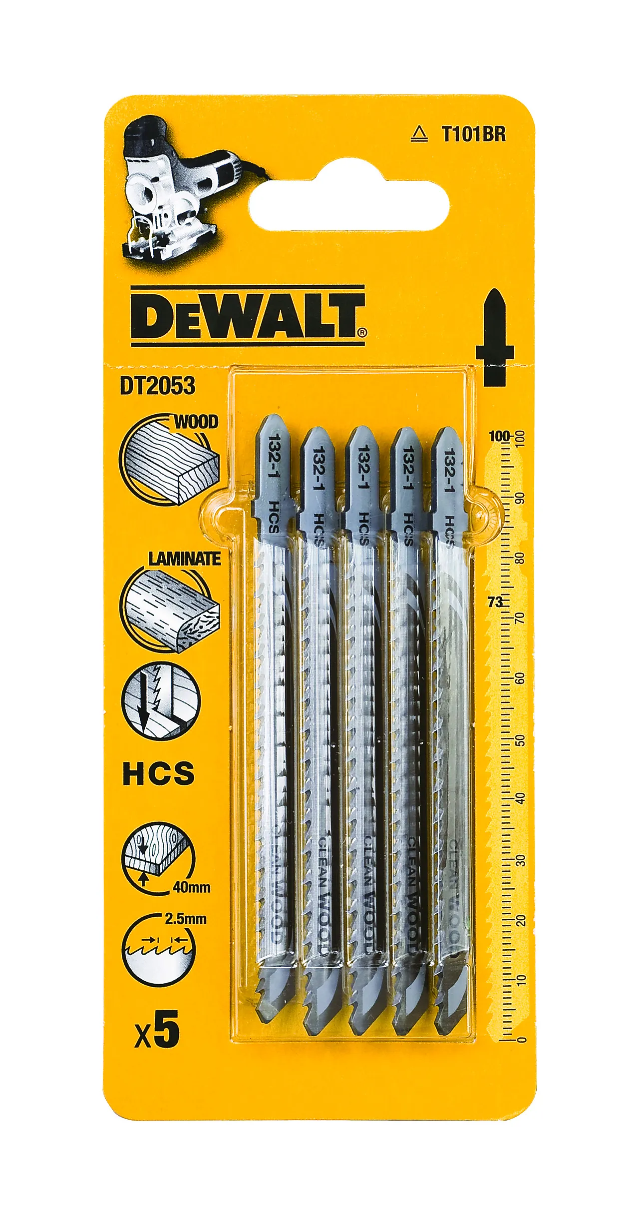 Stikksagblad DT2053 tre fine snitt 100 mm