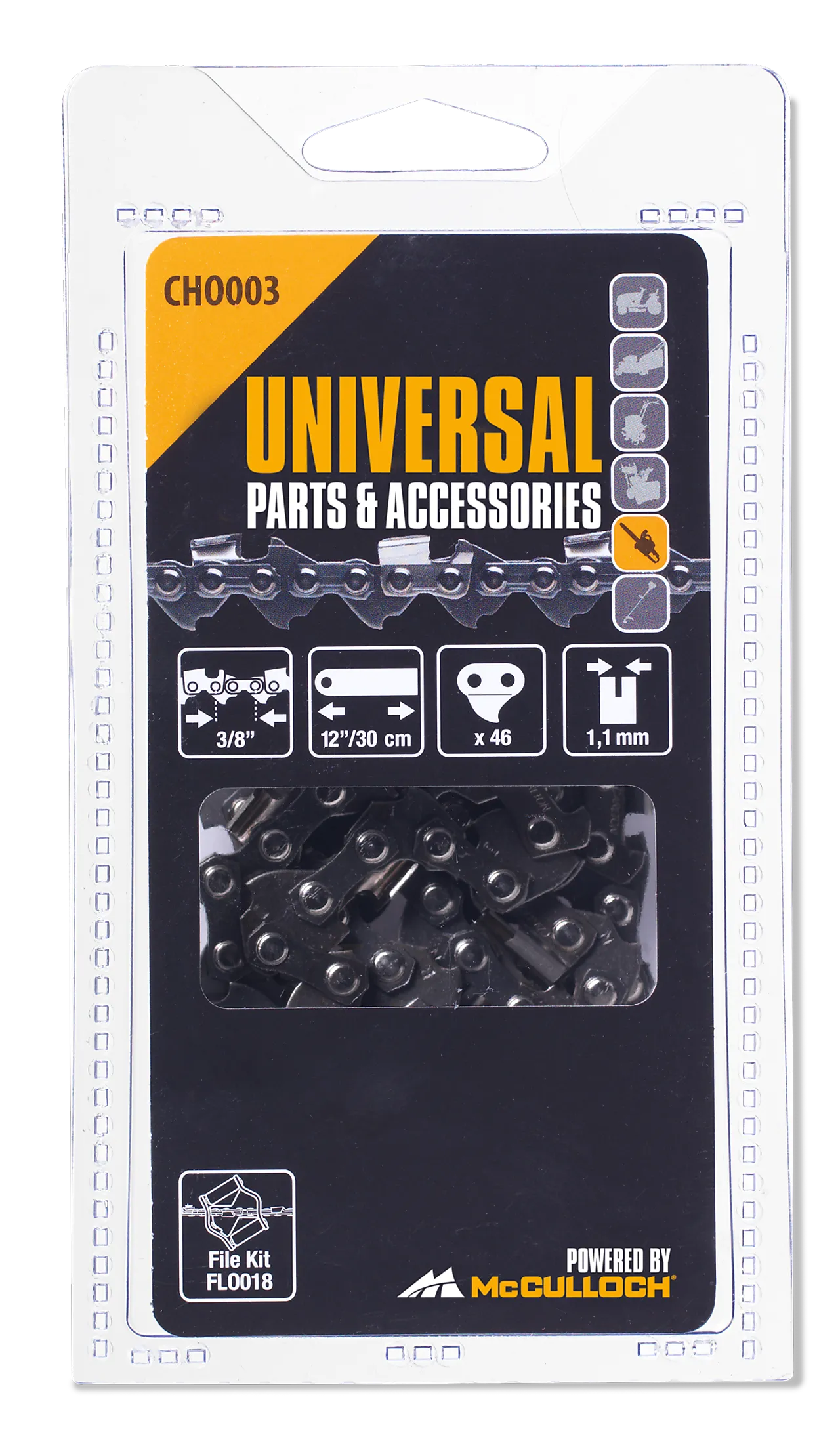 Kjede til motorsag 12"x 3/8 1,1 mm 46 ledd