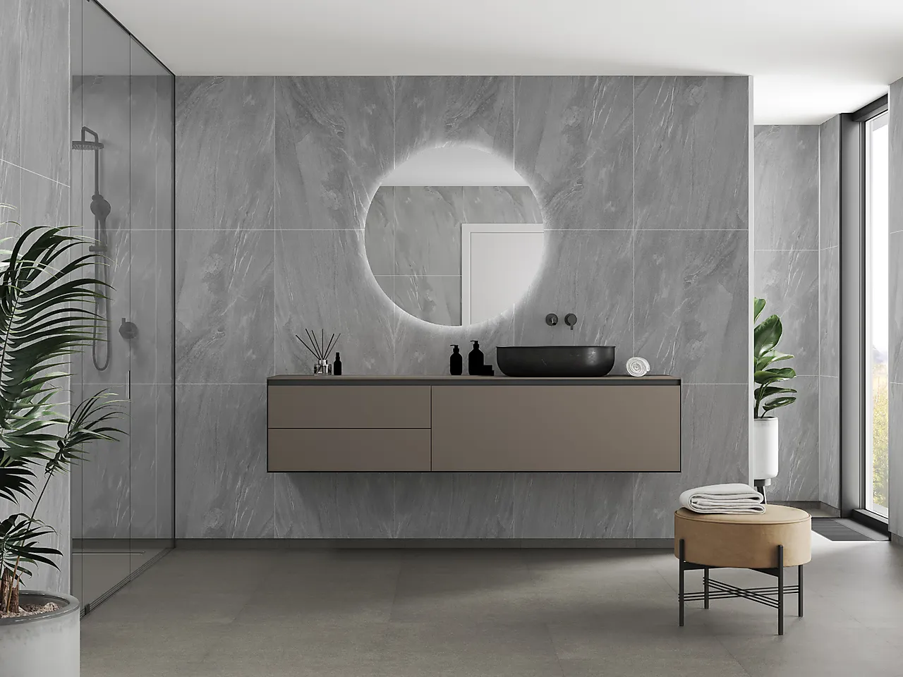 Baderomsplate Grey Stone 4009M6080 60x80 cm
