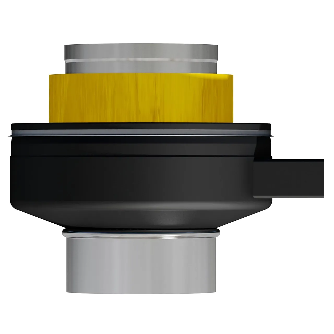 Startkobling ø150/45 combi hal sort halvisolert - stuss 45mm