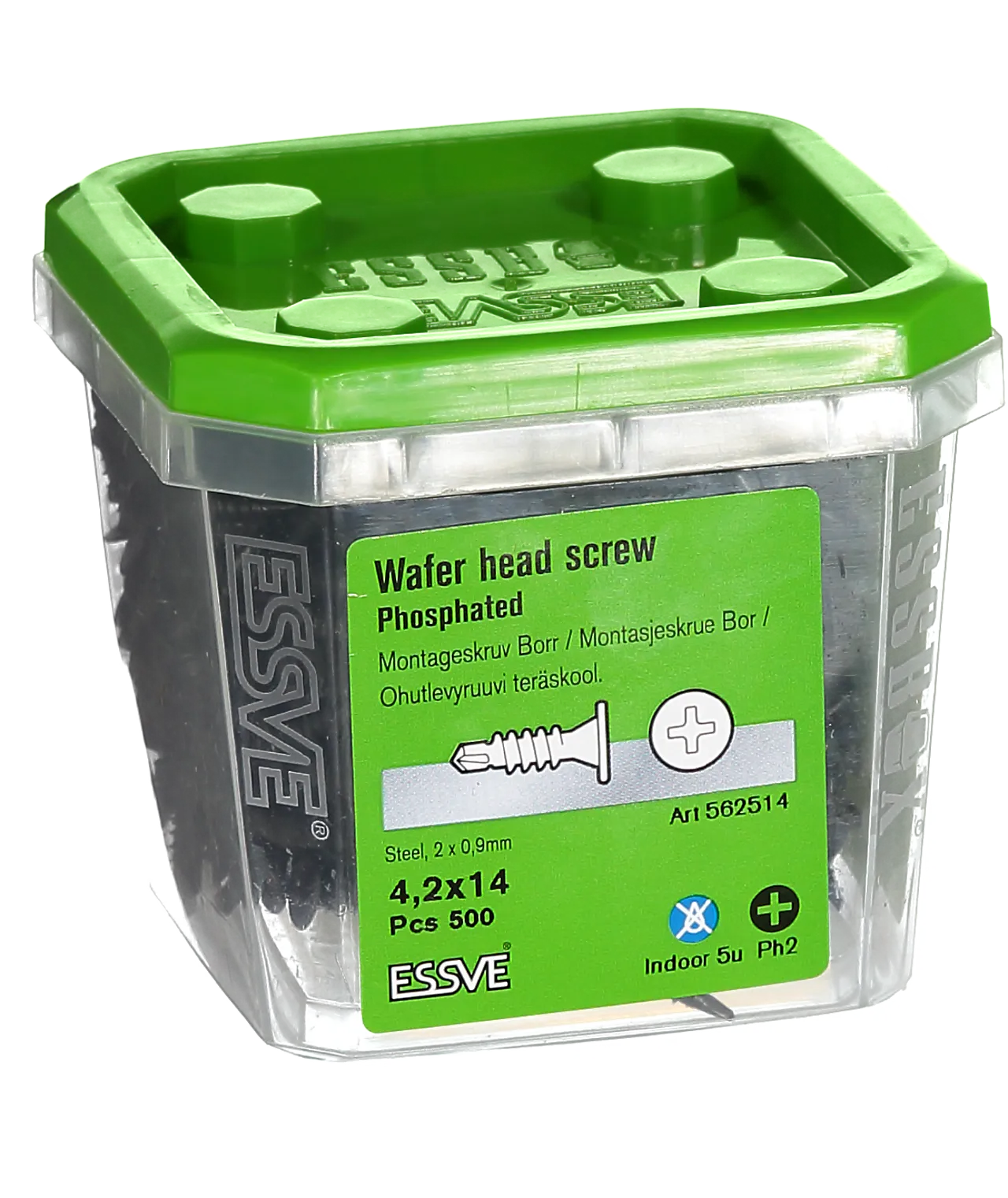 Montasjeskrue 4,2x14 fos a-500fosfatert redusert borspiss stål null - null - 2 - Miniatyr