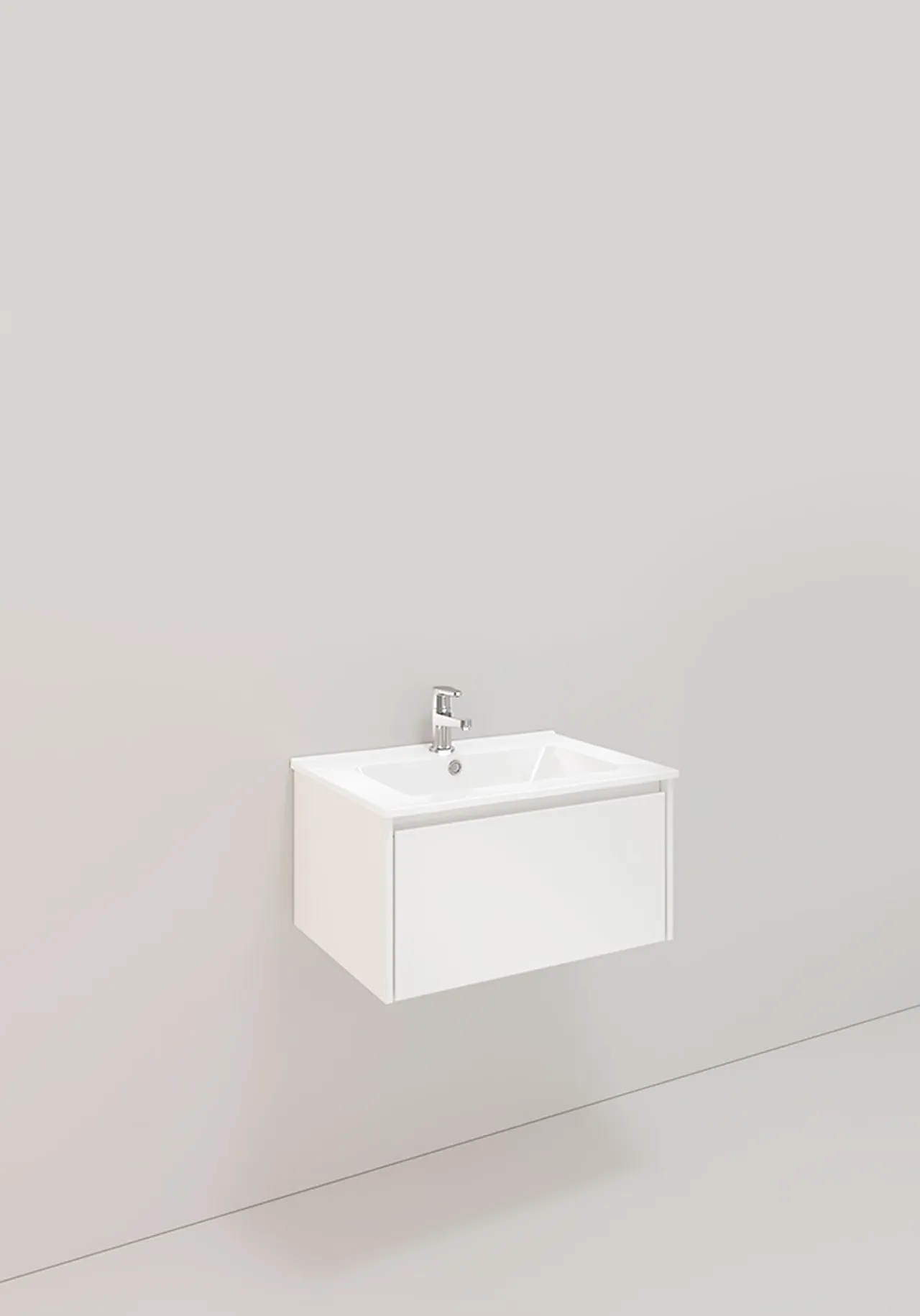 Sidestykke til servantskap 300 mm hvit matt