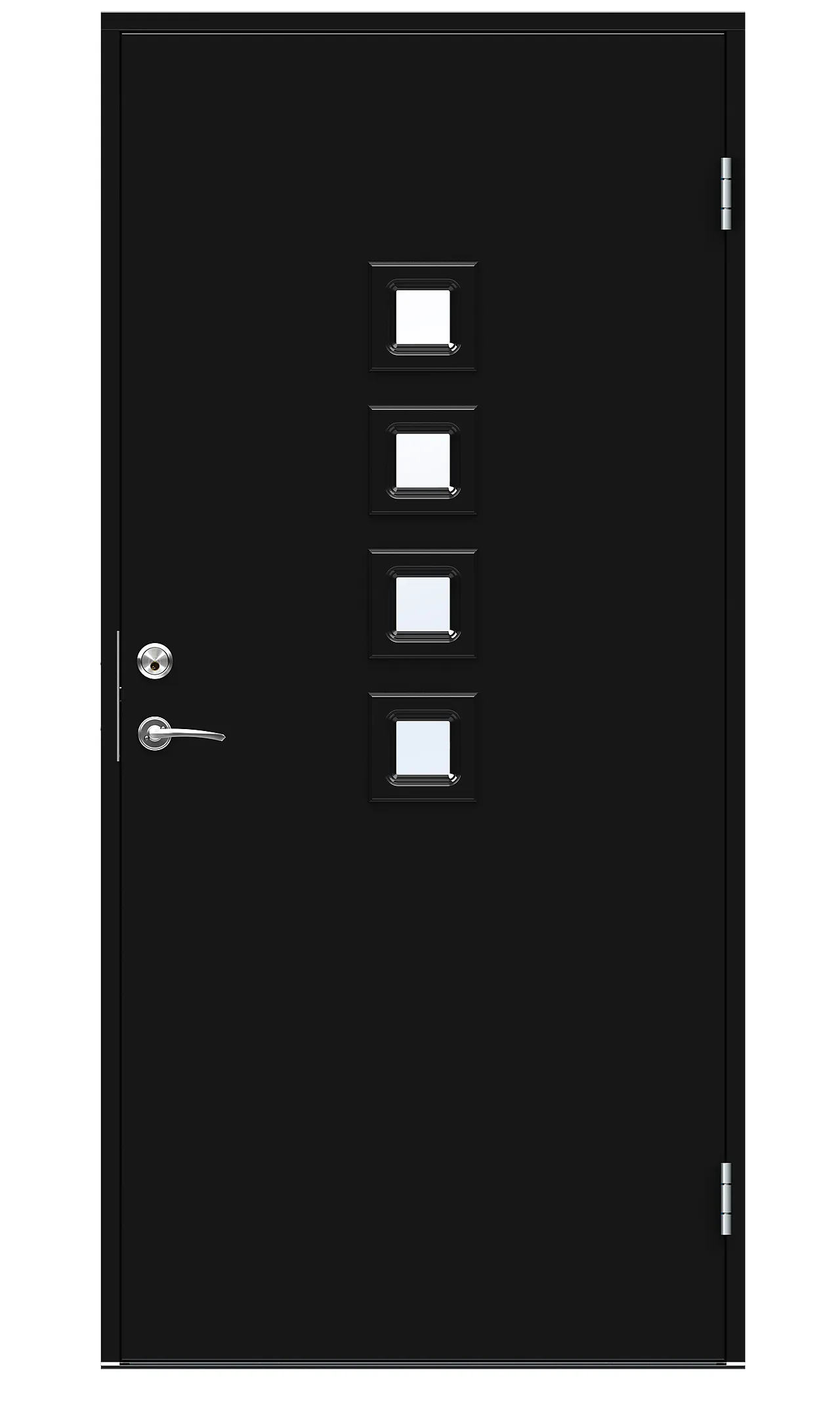 Dørsett yd michigan 10x21v svart ytterdørsett med klart glass Dørsett yd michigan 10x21v svart ytterdørsett med klart glass