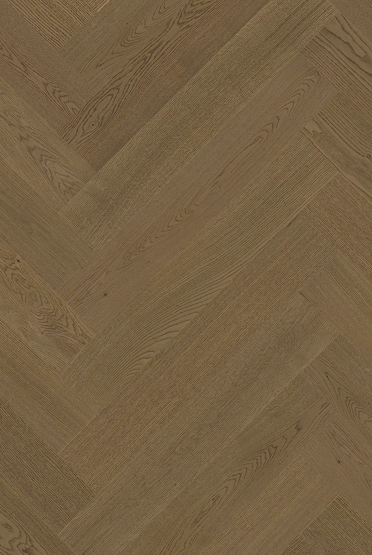 Tregulv fiskebein trym brun matt