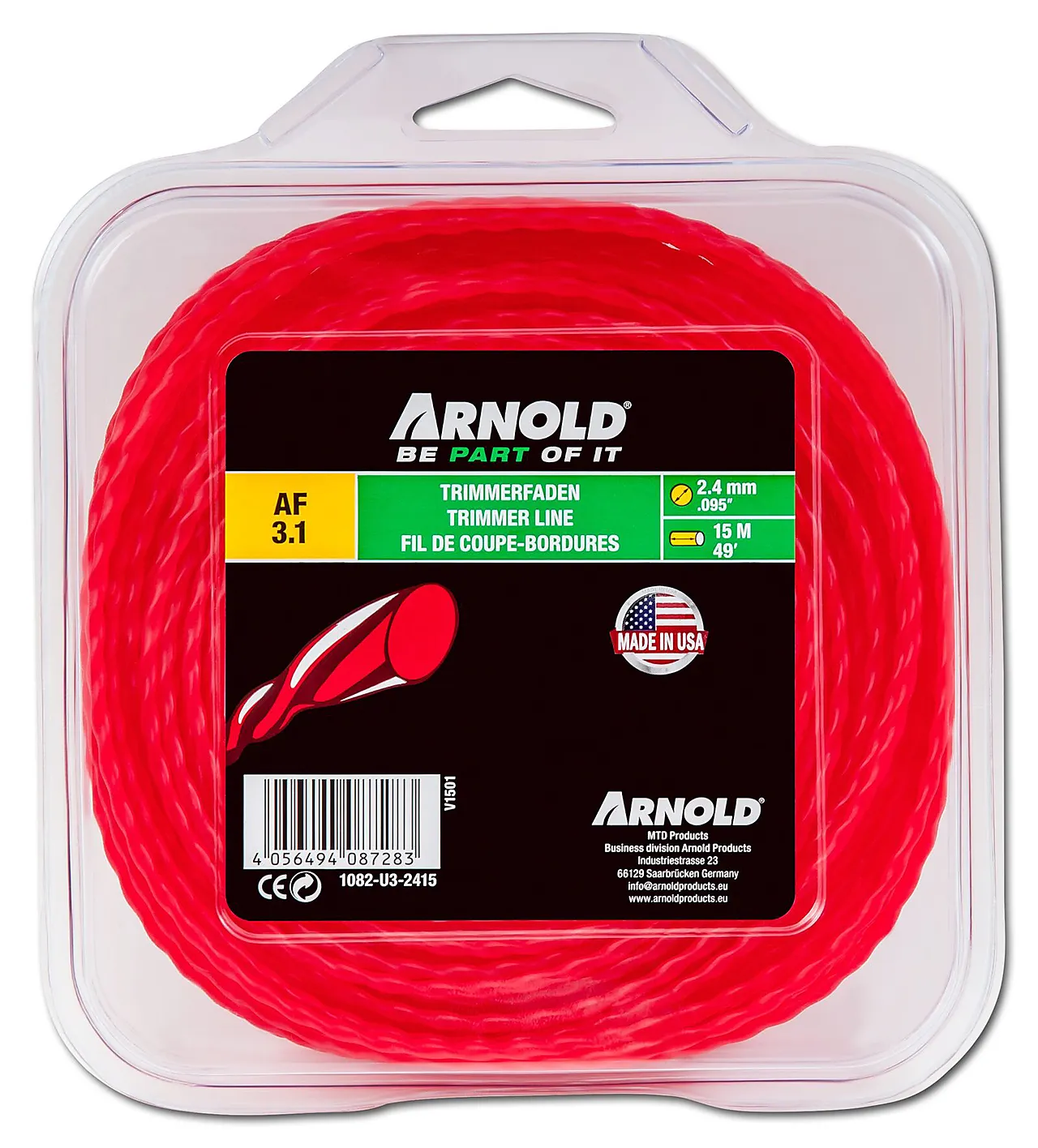 Trimmertråd rund vridd 2,4 mm 15 m