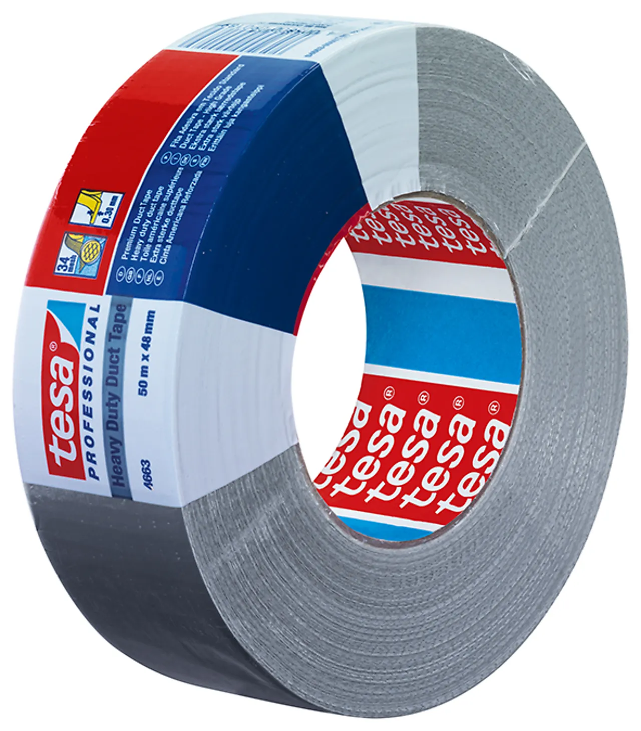 Duct tape/reparasjonstape sølv 50 m x 48 mm