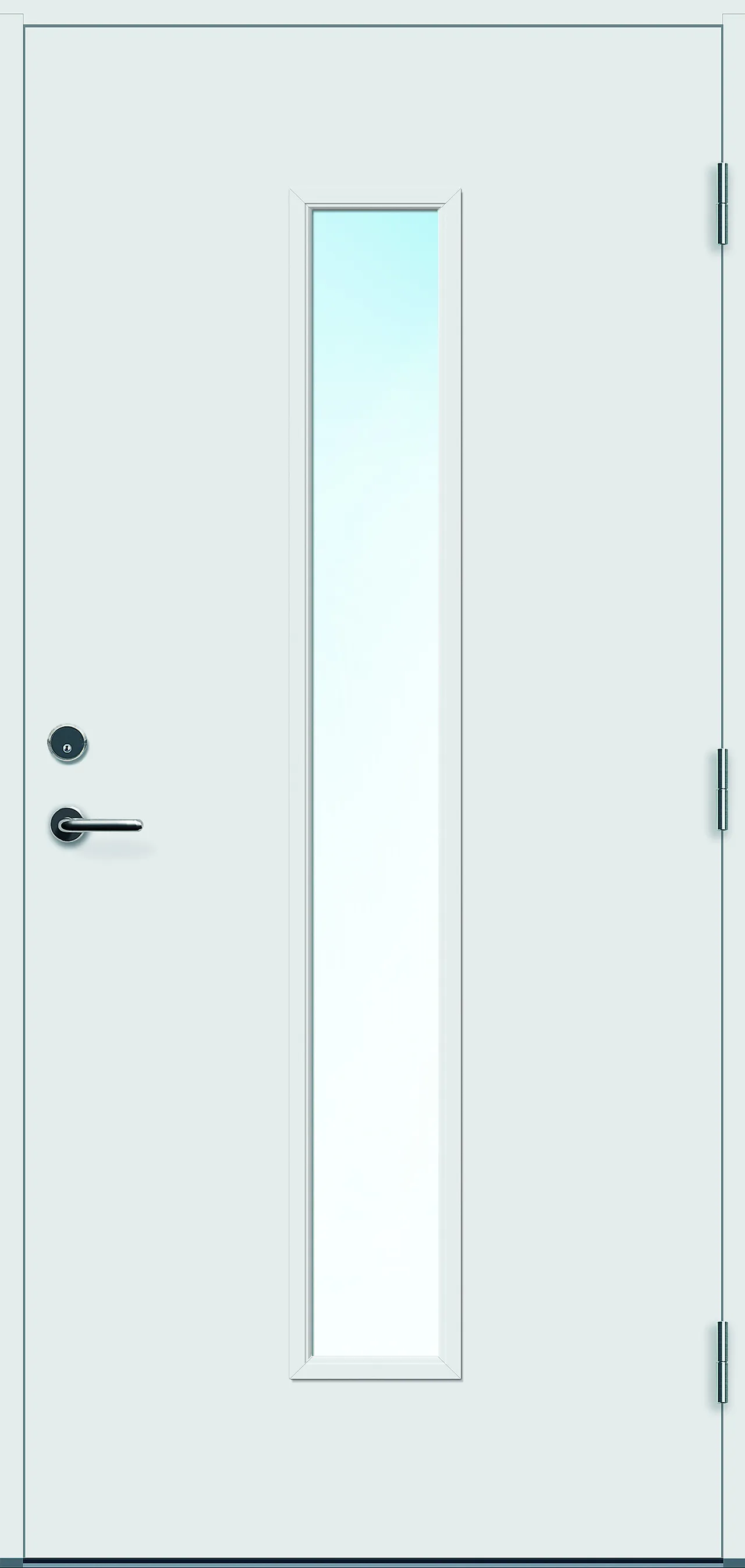 Ytterdør Volda med glass hvit høyre 100x210 cm