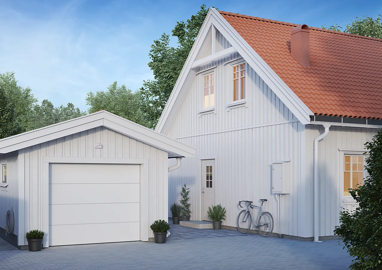 Garasjeport slett hvit 260 x 213 cm null - null - 2 - Miniatyr