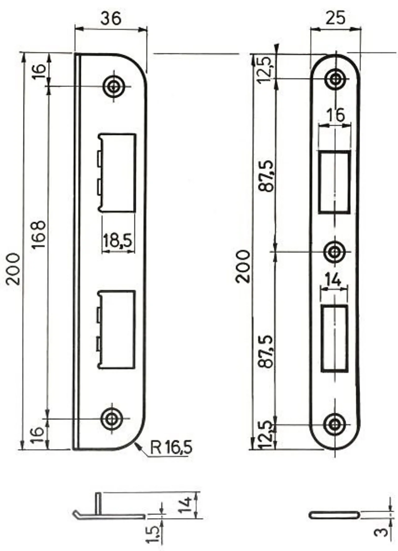 SLUTTSTYKKE 5016 ALU        TV SL5016 SLUTTSTYKKE ALU DØR