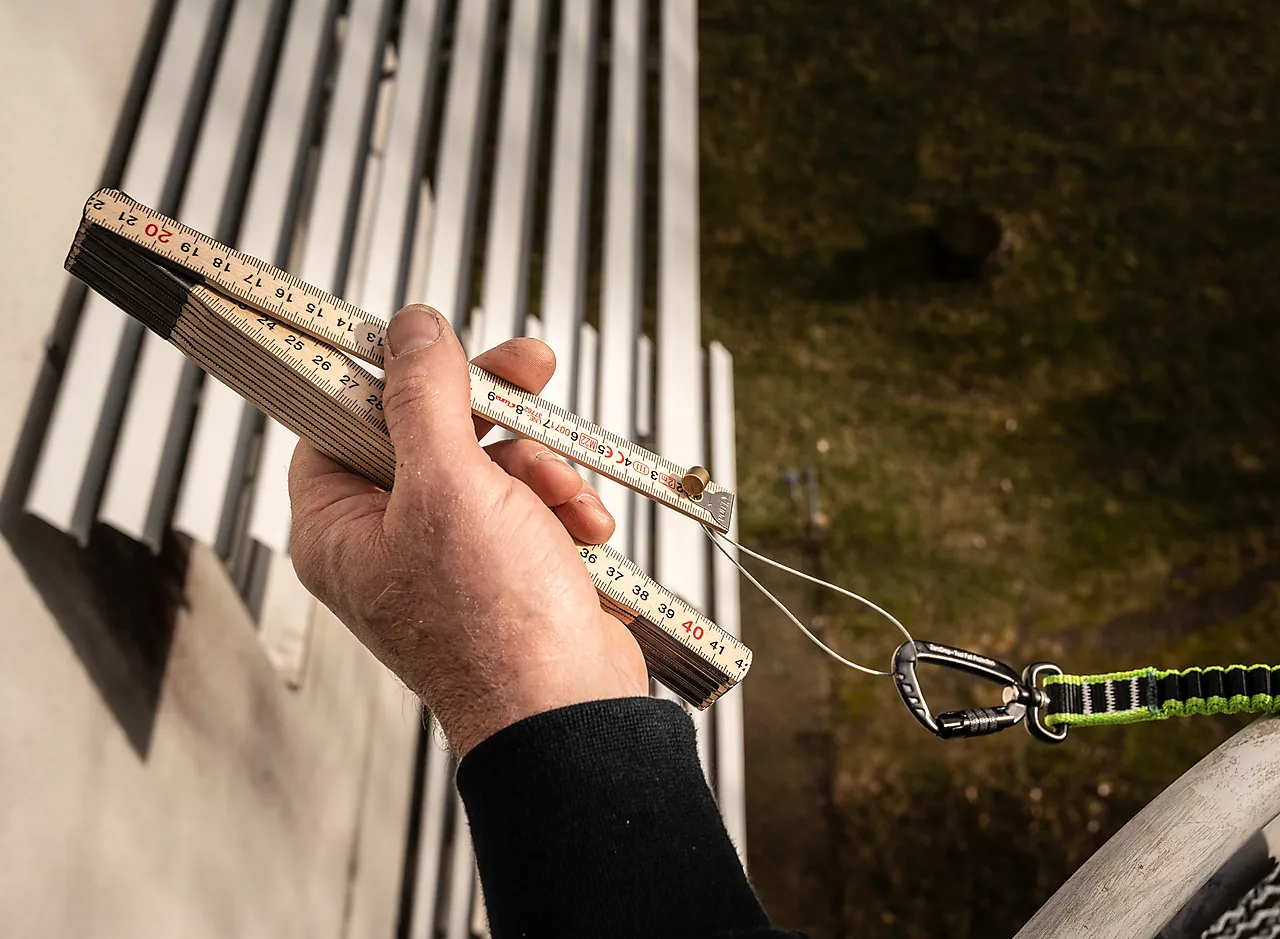 Meterstokk mm tre 1m null - 1 - 3 - Miniatyr