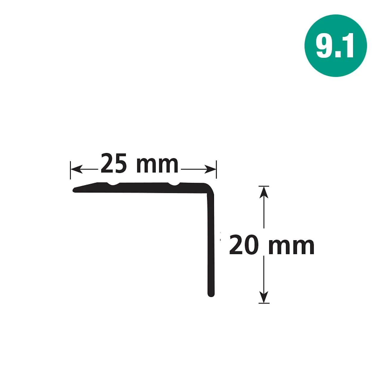 Trappenese nr 9.1, eik sand, selvklebende aluminium, 25 × 20 mm × 2 m Trappenese nr 9.1, eik sand, selvklebende aluminium, 25 × 20 mm × 2 m