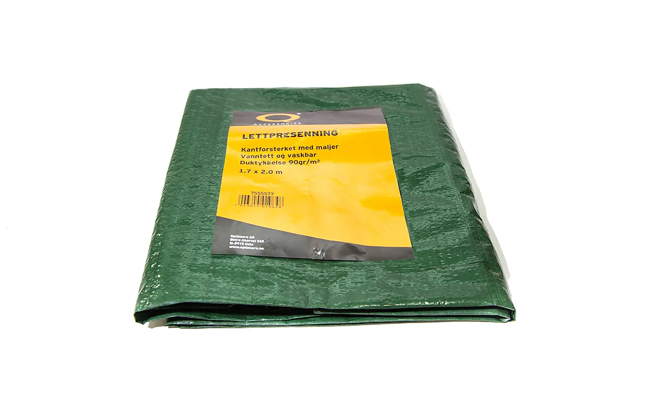 Presenning 1,7x2 m 90 gram/m2 grønn