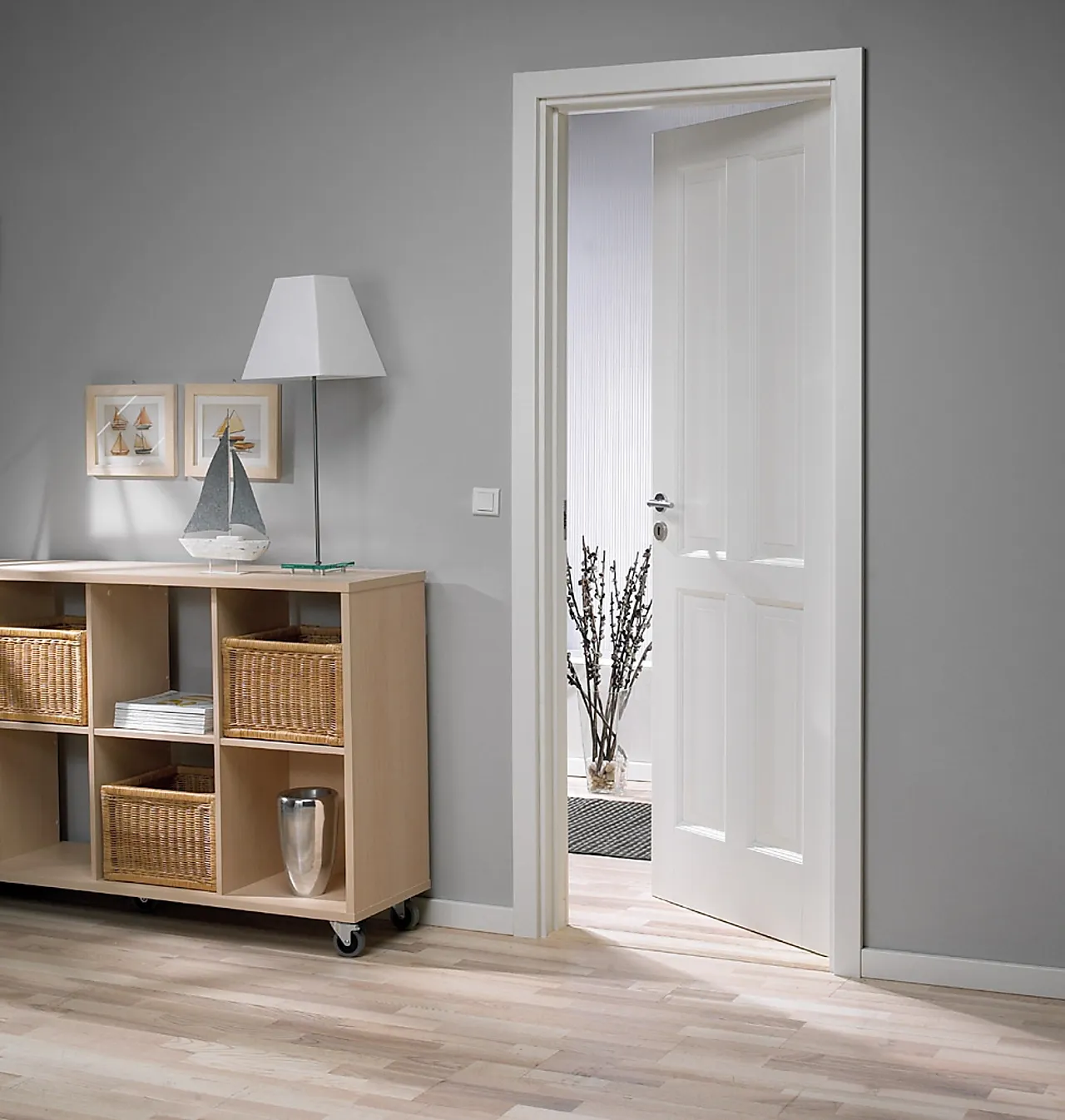 Dørbl style 04 7x20 hvit formpresset dør 4 speil null - null - 3 - Miniatyr