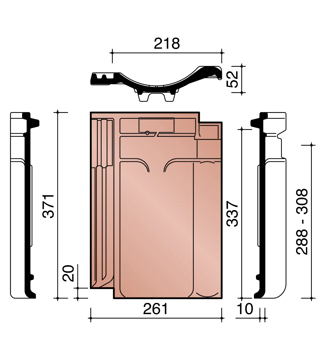Takstein normalstein glasert sort VHV 738 Takstein normalstein glasert sort VHV 738