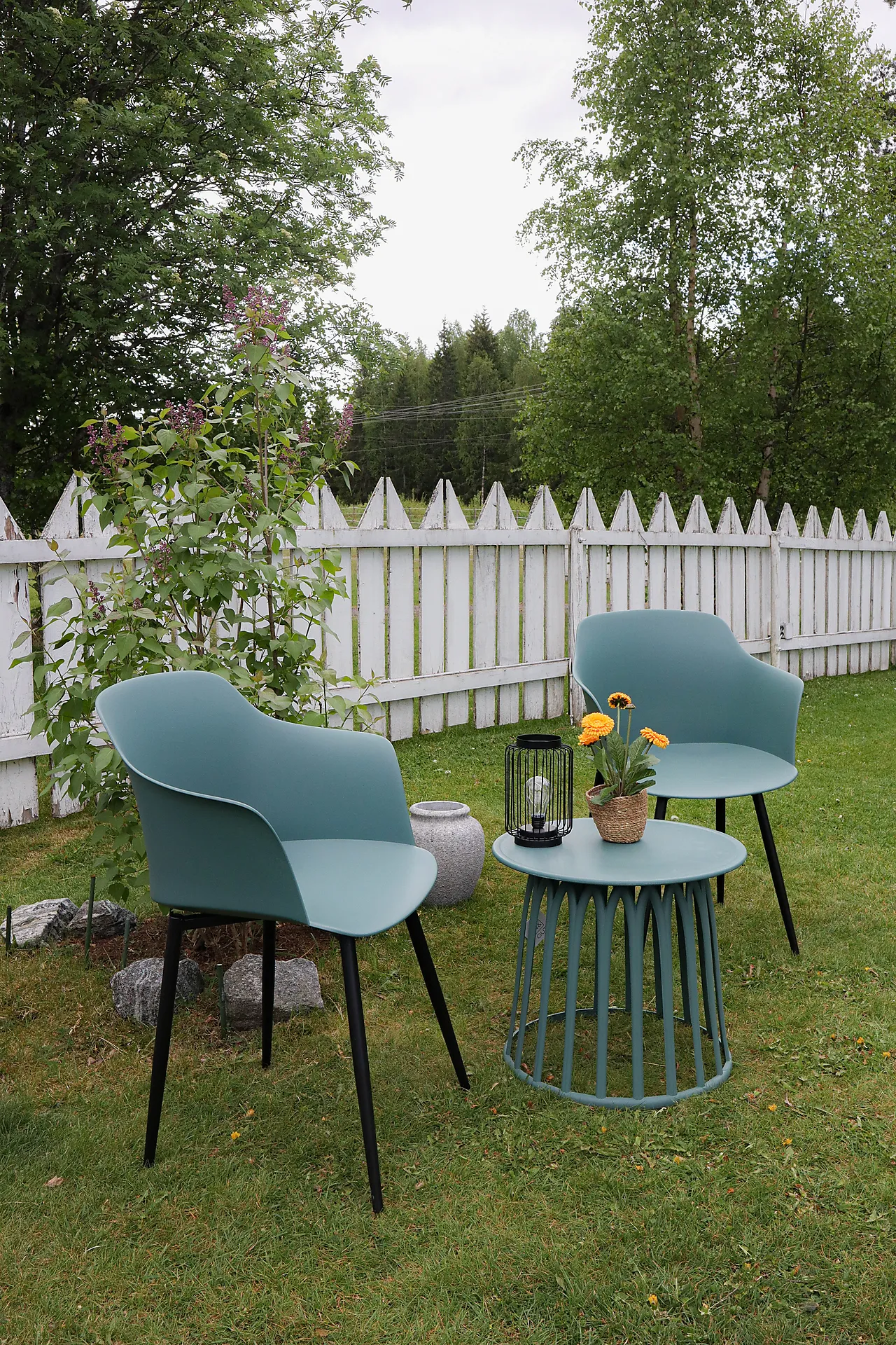 Bord og skammel i plast grønn null - null - 2 - Miniatyr